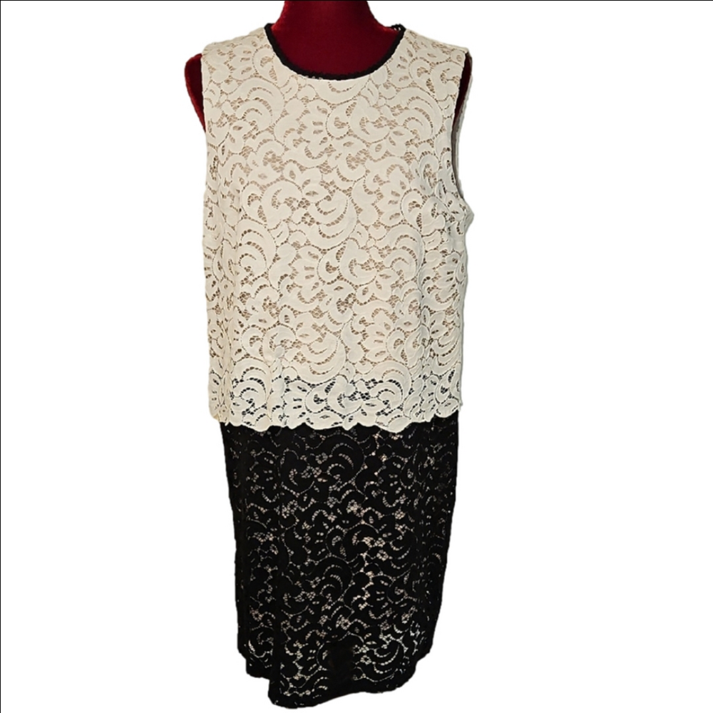 Tommy Hilfiger Elegant Lace Overlay Dress Size 14